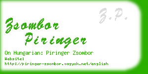 zsombor piringer business card